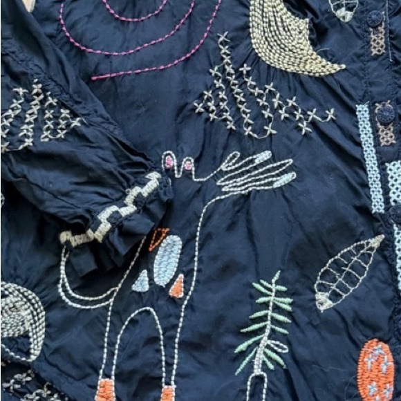 Johnny Was Biya Picassa heavily embroidered blouse NWT RARE - Picture 8 of 10